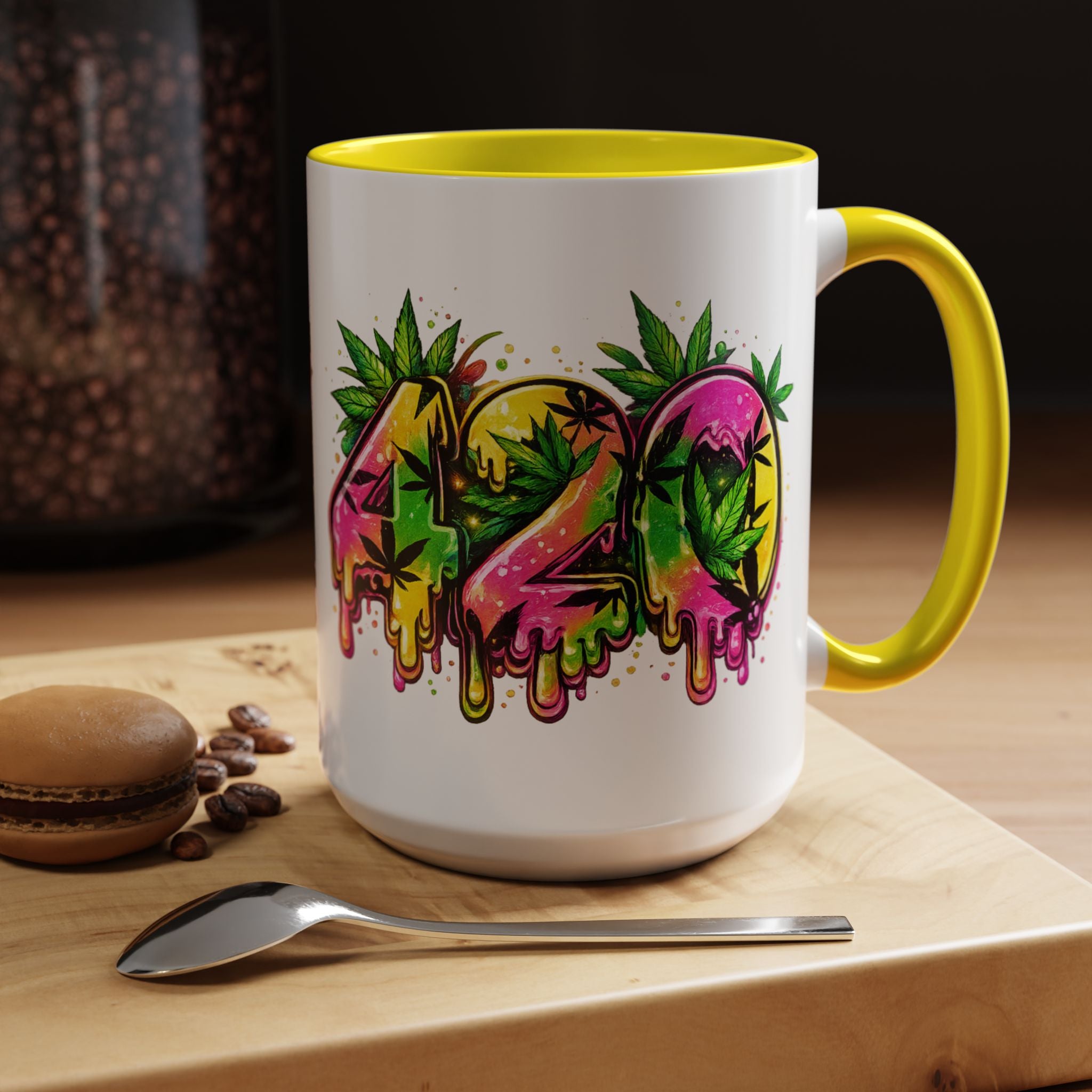 420 Drip Coffee Mug — Colorful Cannabis Stoner Art Accent Mug (11/15oz)