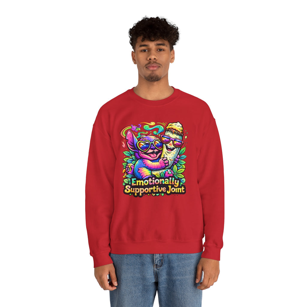 Emotionally Supportive Joint Sweatshirt — Cute Sloth & Joint Hug Graphic