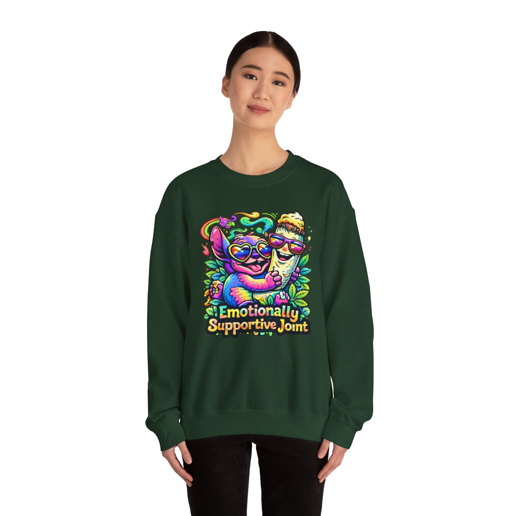 Emotionally Supportive Joint Sweatshirt — Cute Sloth & Joint Hug Graphic