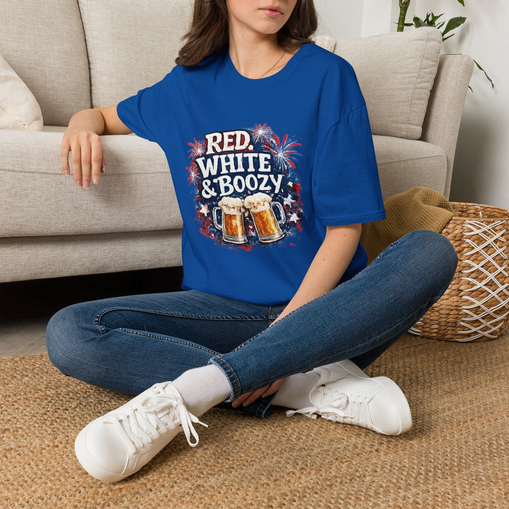 Red, White & Boozy Beer T-Shirt — Patriotic 4th of July Party Tee