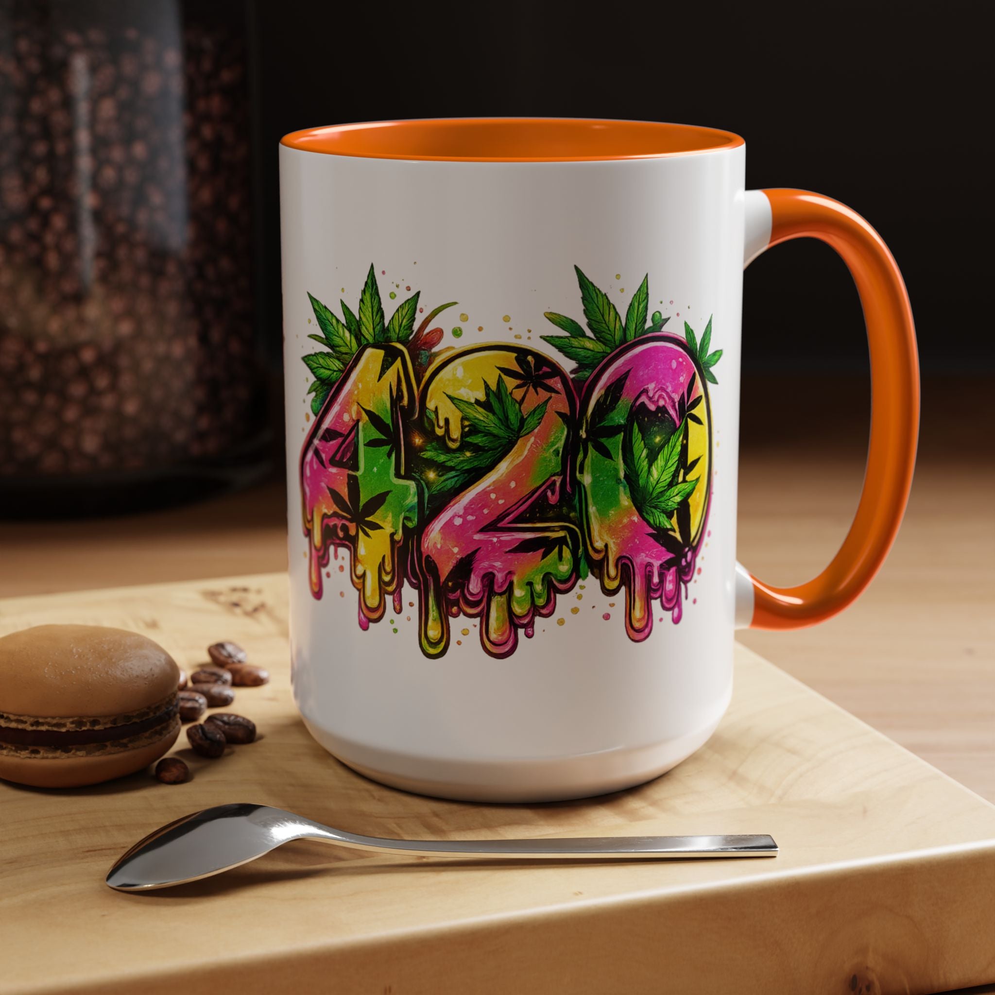 420 Drip Coffee Mug — Colorful Cannabis Stoner Art Accent Mug (11/15oz)