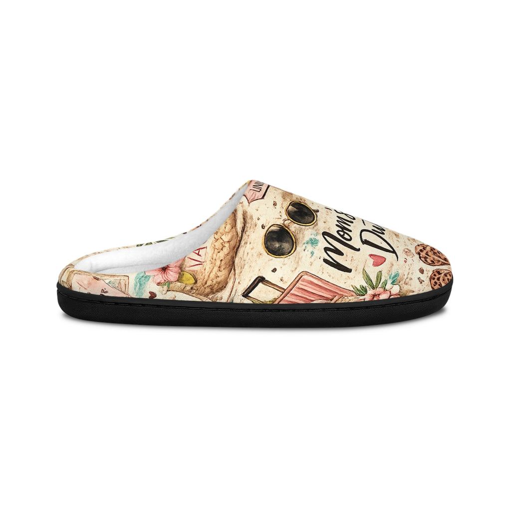Women's Indoor Slippers — 'Home & Cozy' Floral Beach Shells Design