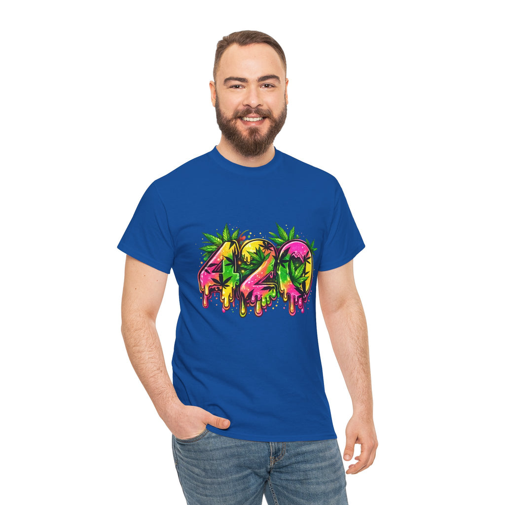 420 Drip Graphic T-Shirt — Cannabis Leaf Streetwear Tee