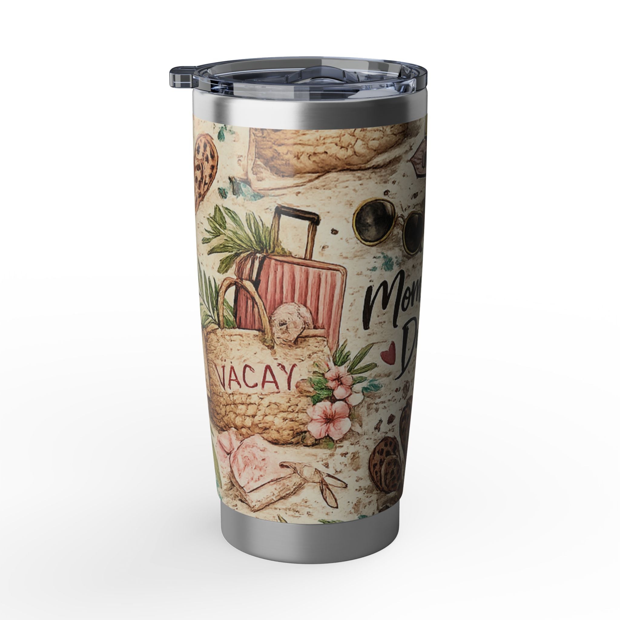 Mom's Off Duty 20oz Tumbler – Beach Vacation Travel Mug