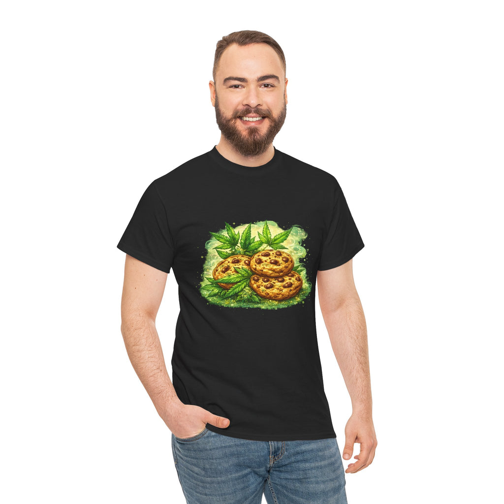Cookie & Basil Garden Tee — Cute Baked Goods Illustration T-Shirt