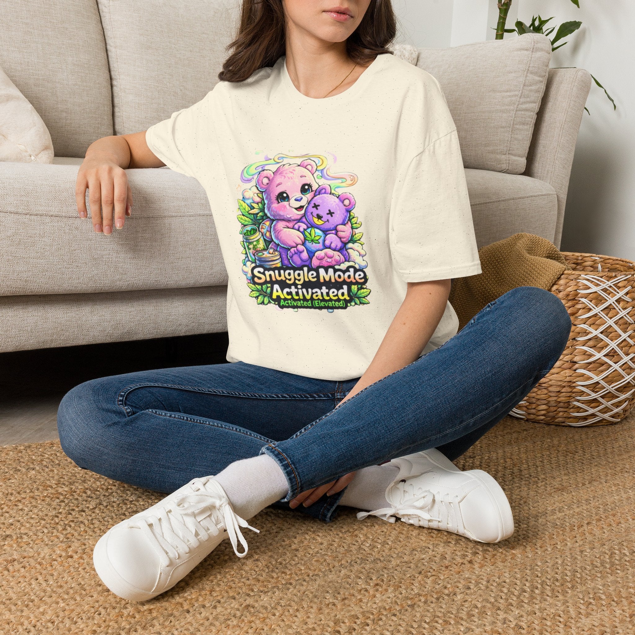Snuggle Mode Activated T-Shirt — Cute Bear Cuddle Graphic Tee