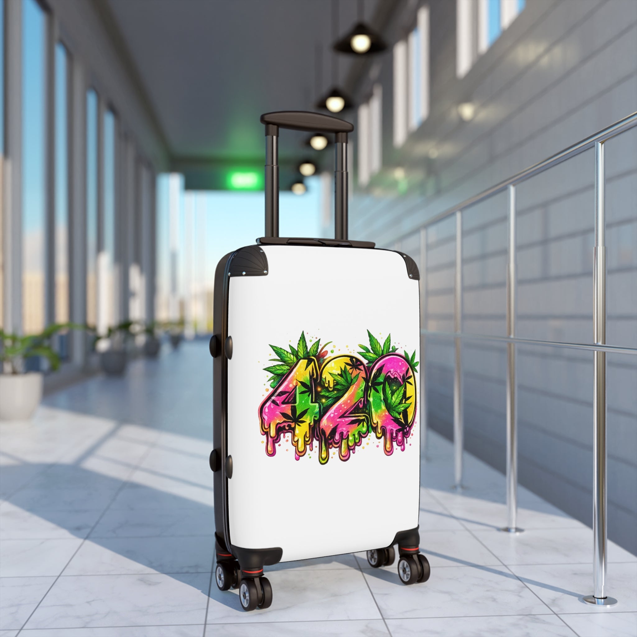 420 Graffiti Carry-On Suitcase — Colorful Stoner Travel Luggage