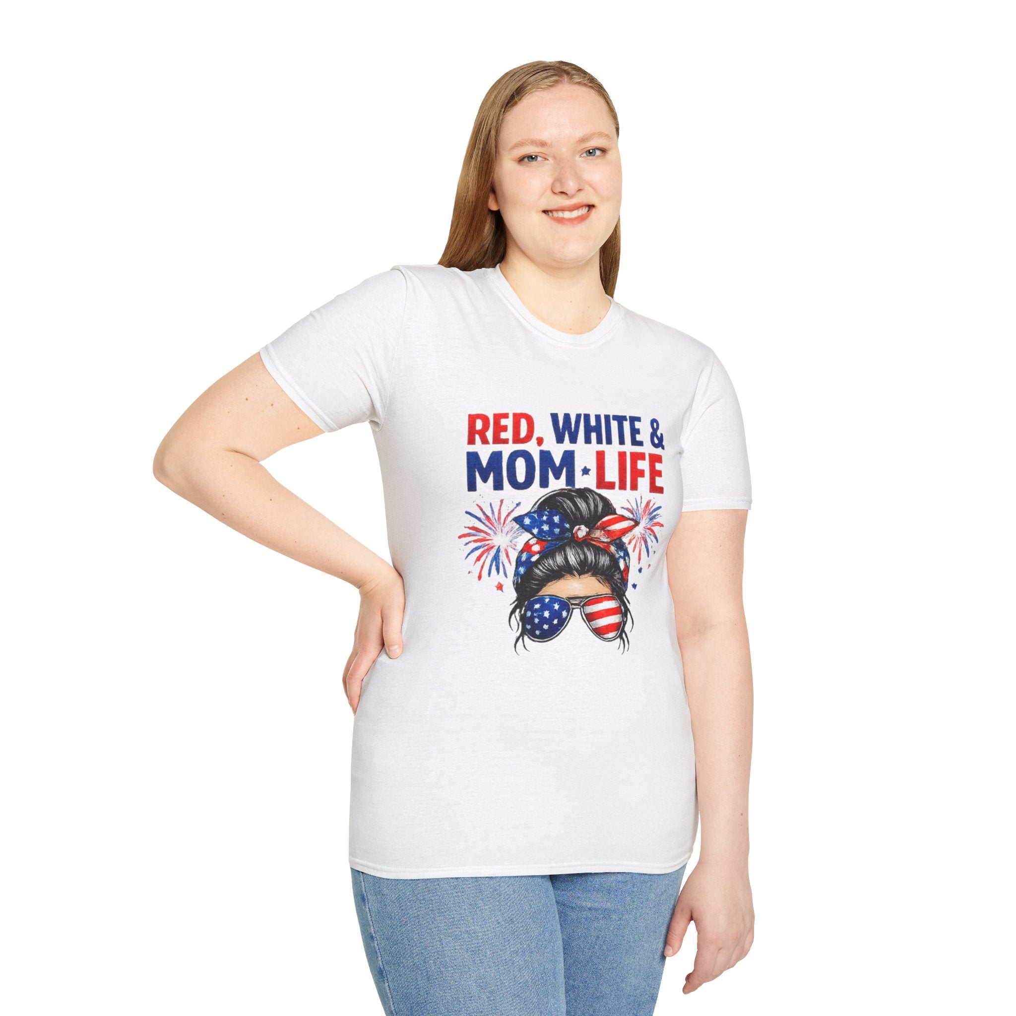 Mom Life USA T-Shirt — "Red, White & Mom Life" Patriotic Fourth of July Tee