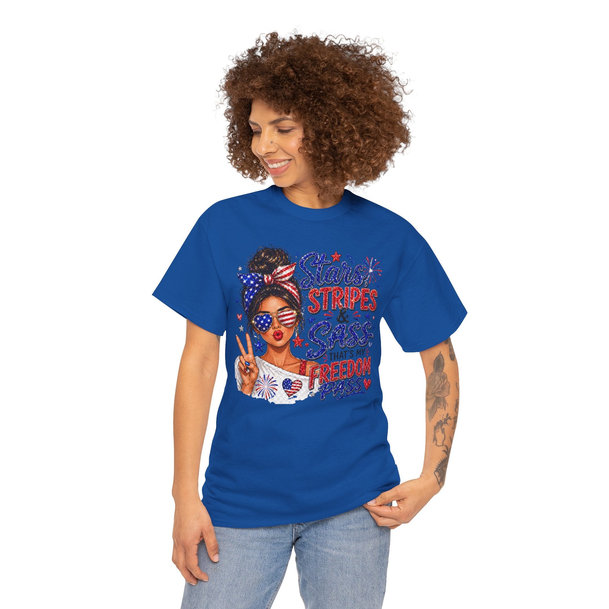 Patriotic 'Stars, Stripes & Sass' Tee — Fourth of July Women's Graphic T-Shirt