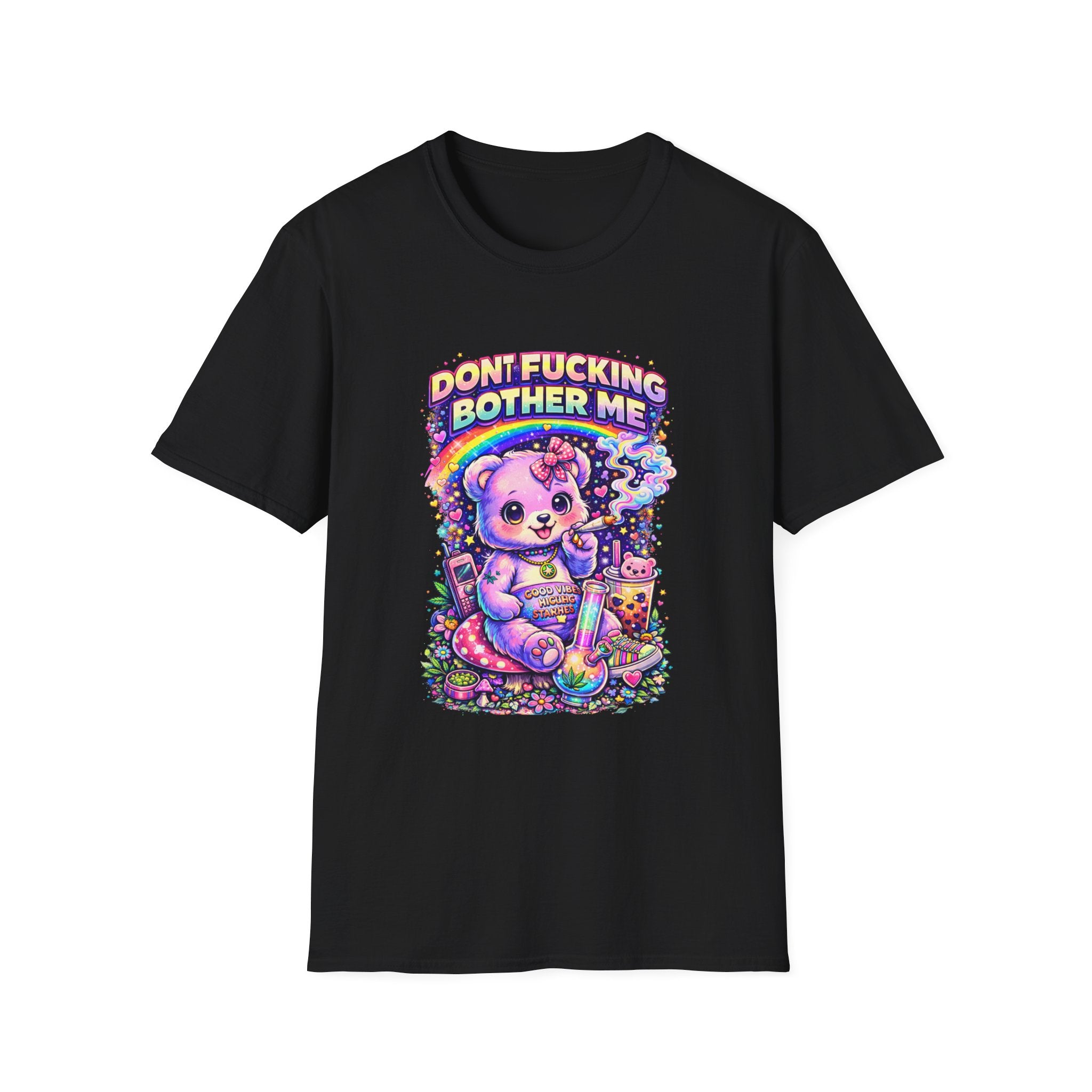 Don't Fucking Bother Me T-Shirt — Cute Retro Rainbow Bear Graphic Tee
