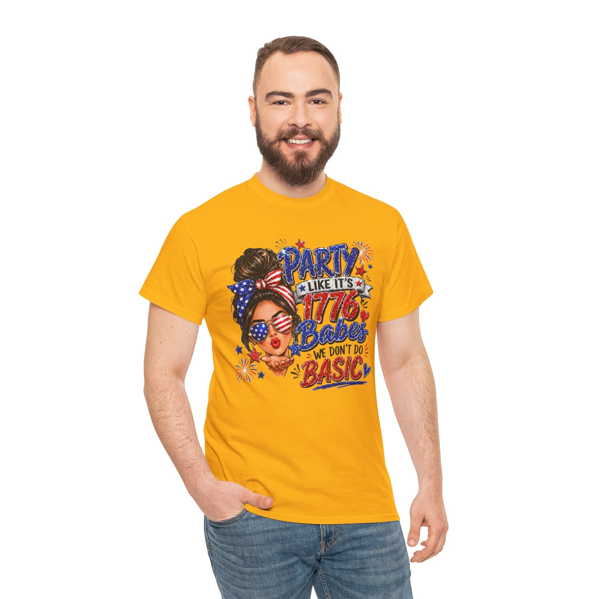 1776 Party Vibes Tee — "Party Like It's 1776 Because We Don't Do Basic" Patriotic T-Shirt