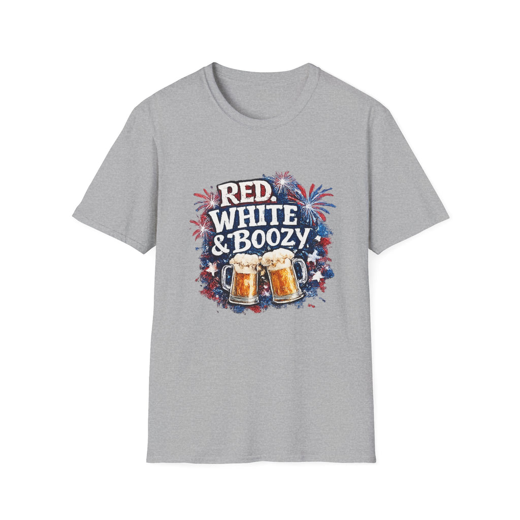 Red, White & Boozy Beer T-Shirt — Patriotic 4th of July Party Tee