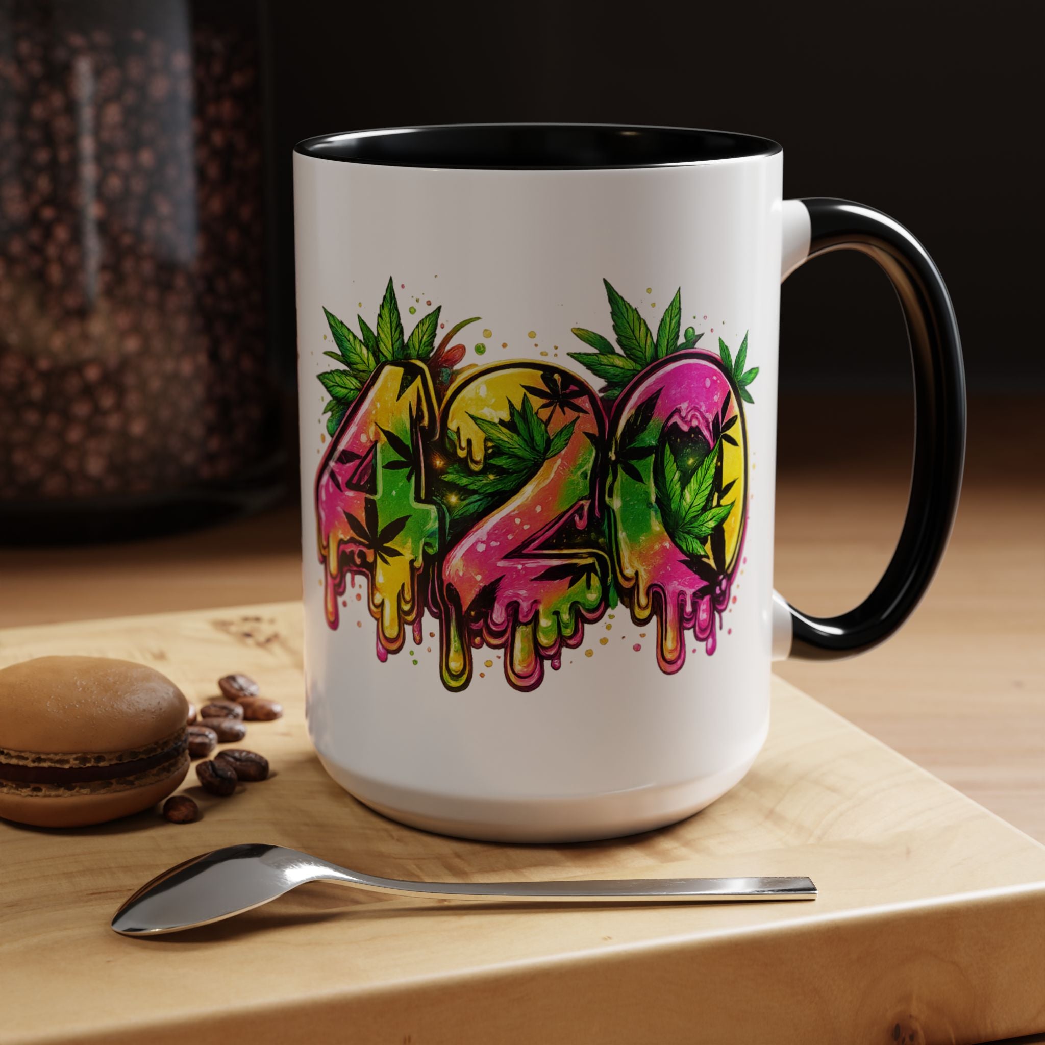 420 Drip Coffee Mug — Colorful Cannabis Stoner Art Accent Mug (11/15oz)