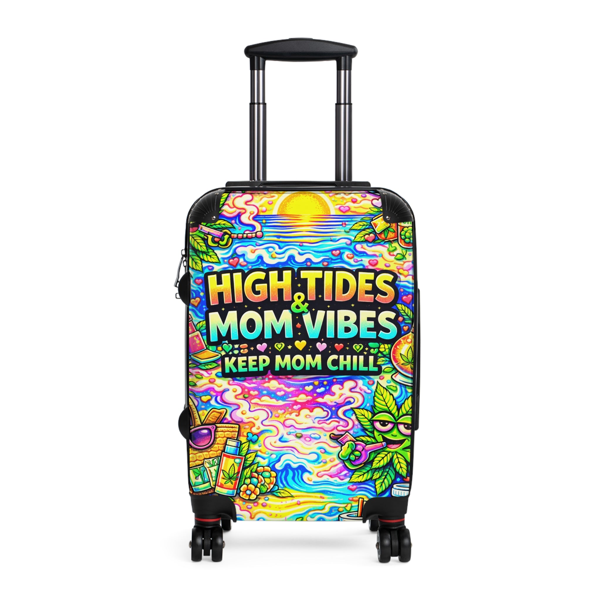 High Tides Mom Vibes Carry-On Suitcase — Keep Mom Chill Beach Travel Luggage
