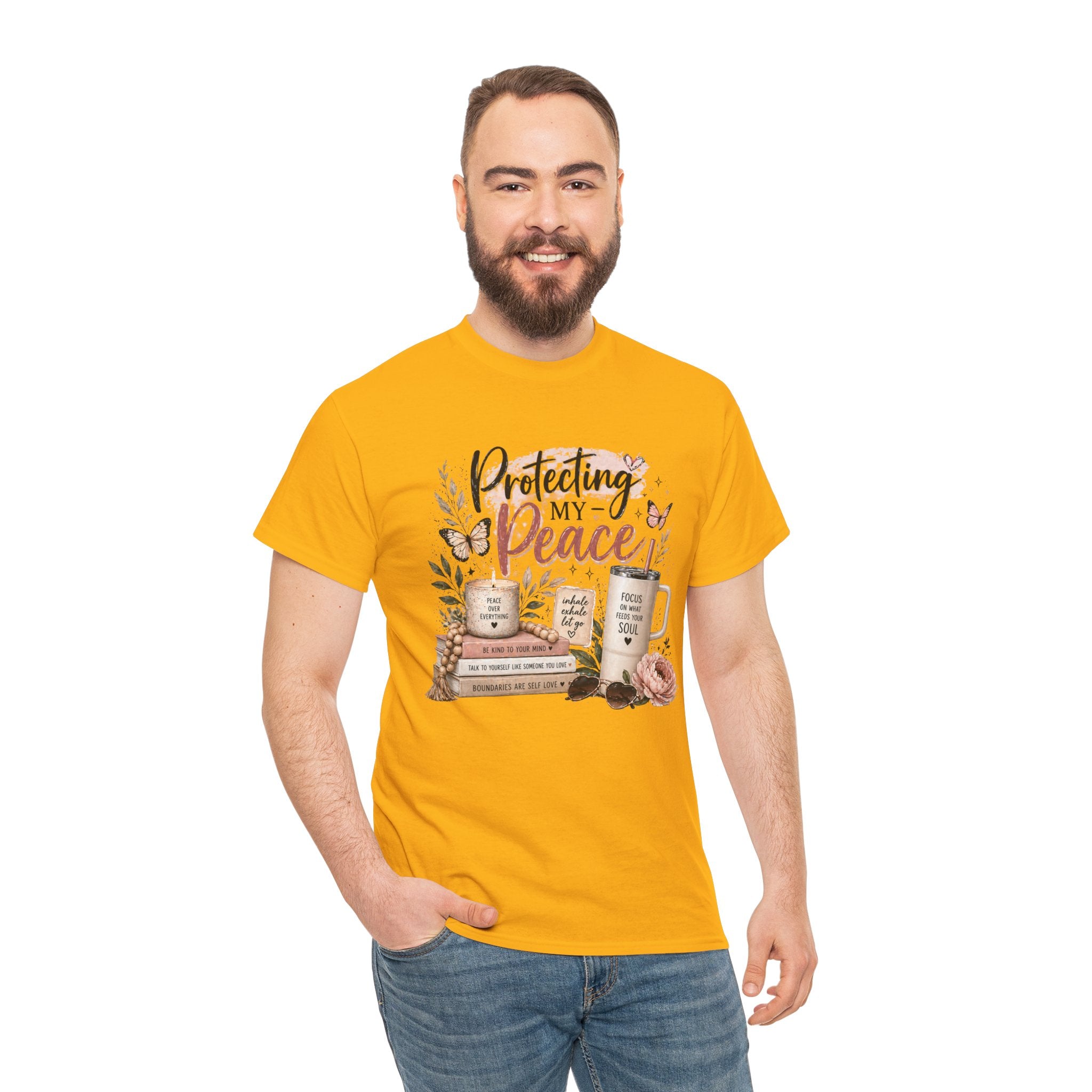 Protecting My Peace T-Shirt — Cozy Floral Coffee & Book Graphic Tee