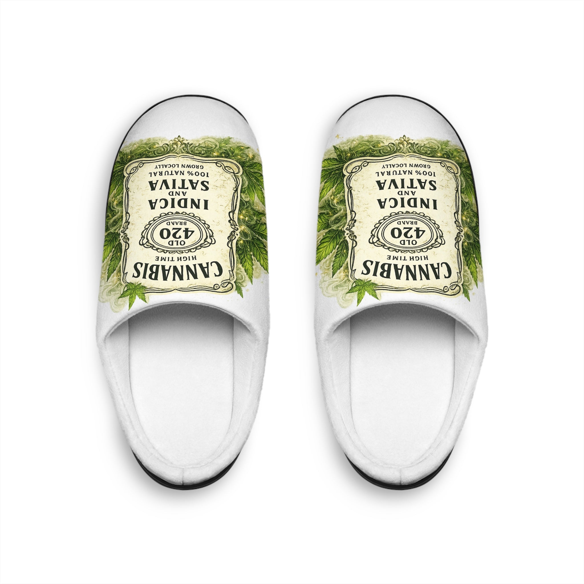 Cannabis Indica Santa 420 Women's Indoor Slippers