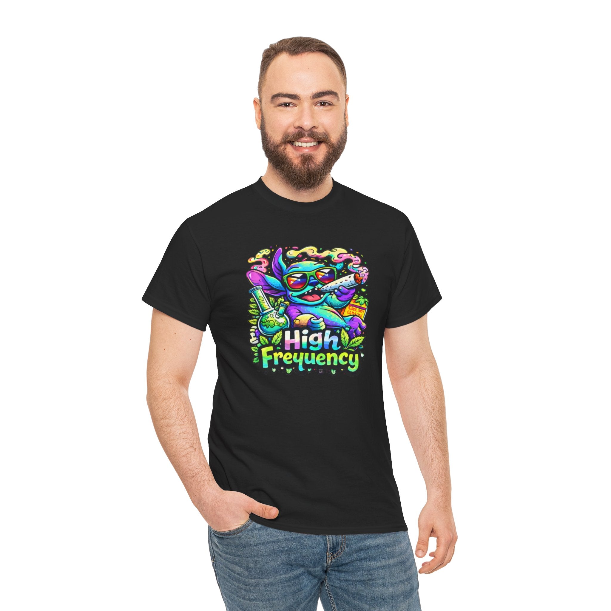 Psychedelic Cat 'High Frequency' Graphic Tee