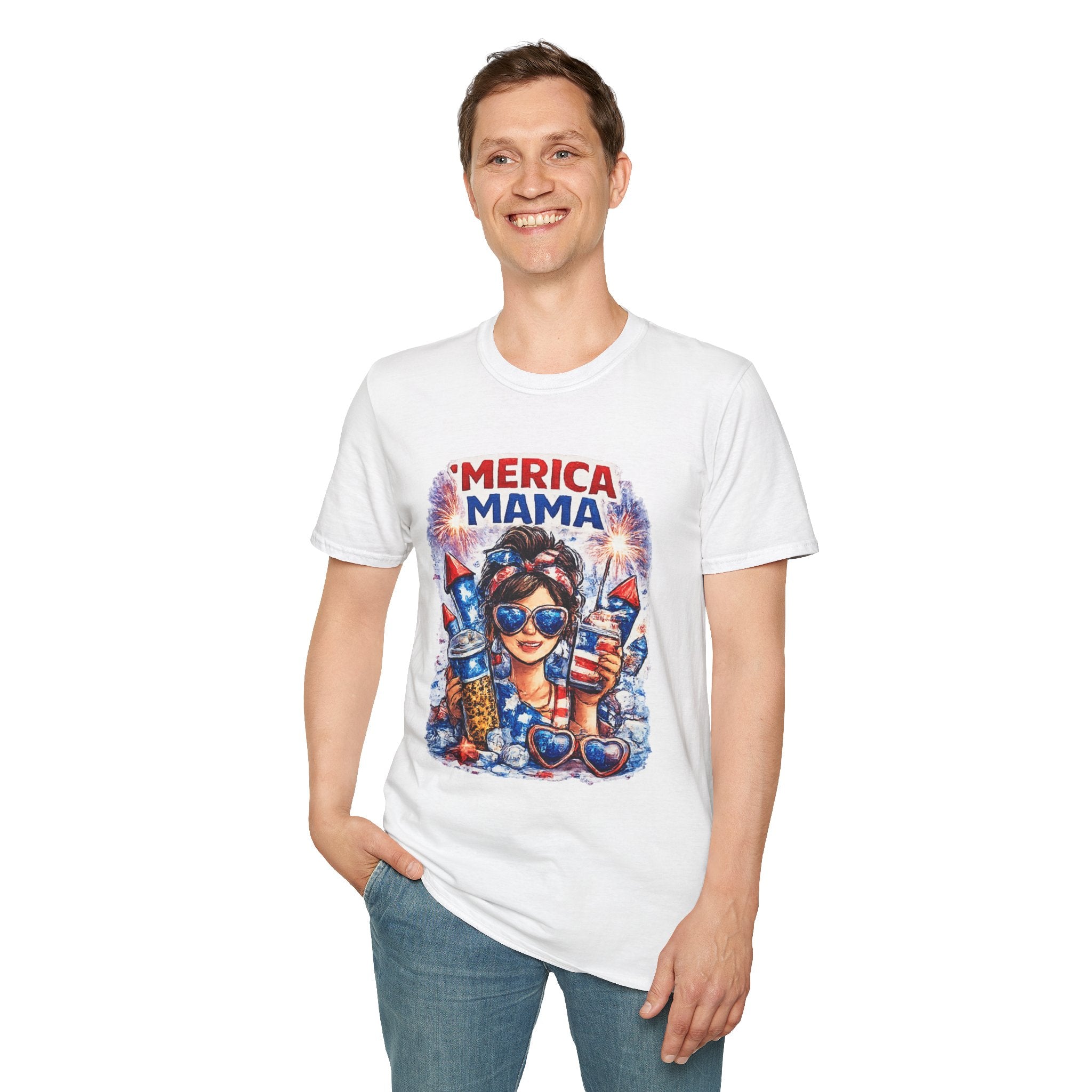 'Merica Mama T-Shirt – Patriotic Mom Fourth of July Tee