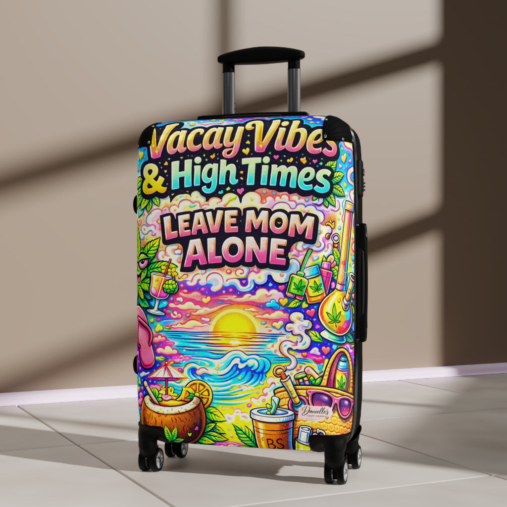 Leave Mom Alone Carry-On Suitcase – Colorful Beach Vibes Travel Luggage