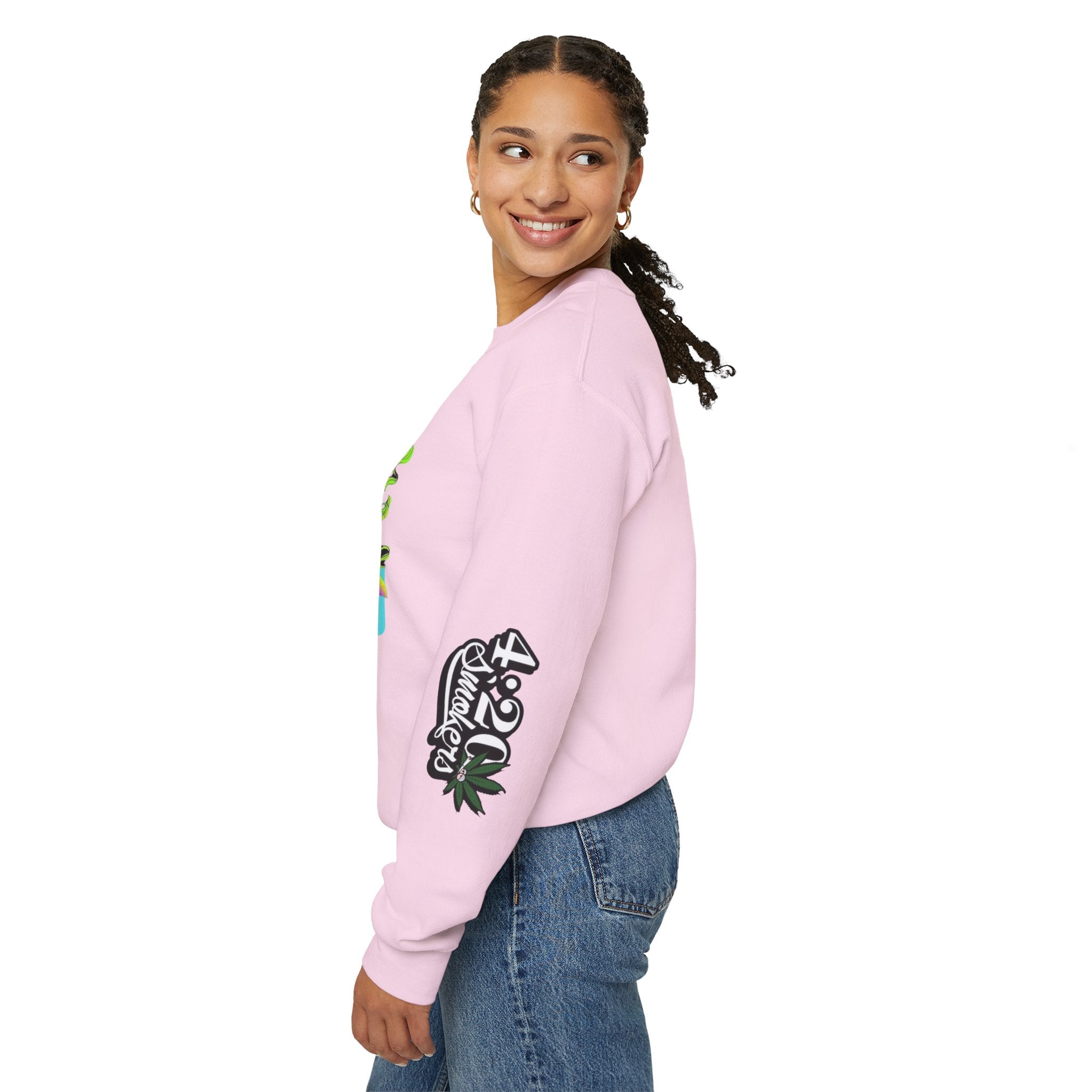Stoner Chicks Crewneck Sweatshirt — Retro Cannabis Graphic