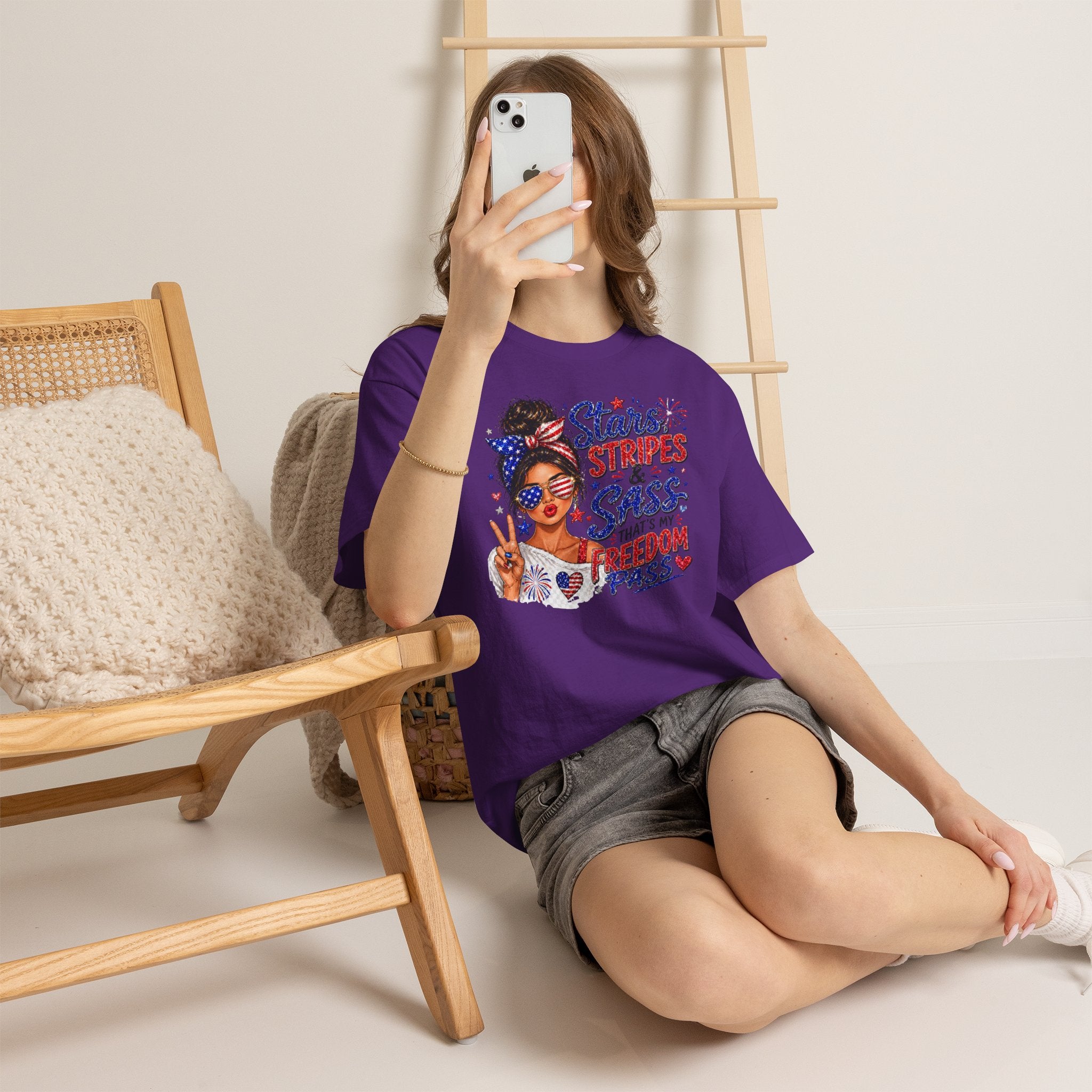 Patriotic 'Stars, Stripes & Sass' Tee — Fourth of July Women's Graphic T-Shirt