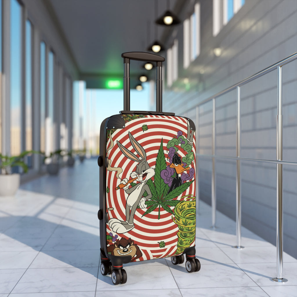 Cannabis Cartoon Suitcase – Retro Bugs Bunny & Daffy Luggage