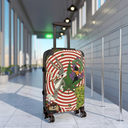 Cannabis Cartoon Suitcase – Retro Bugs Bunny & Daffy Luggage