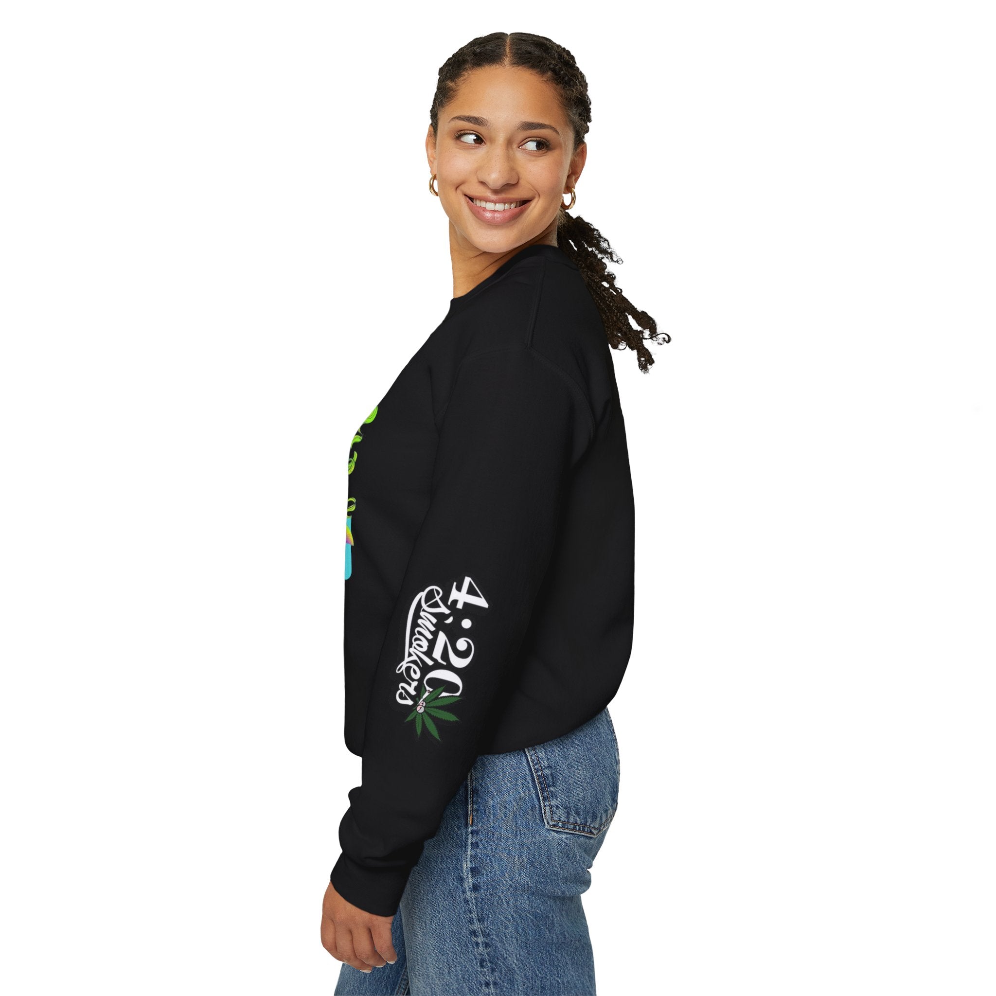 Stoner Chicks Crewneck Sweatshirt — Retro Cannabis Graphic