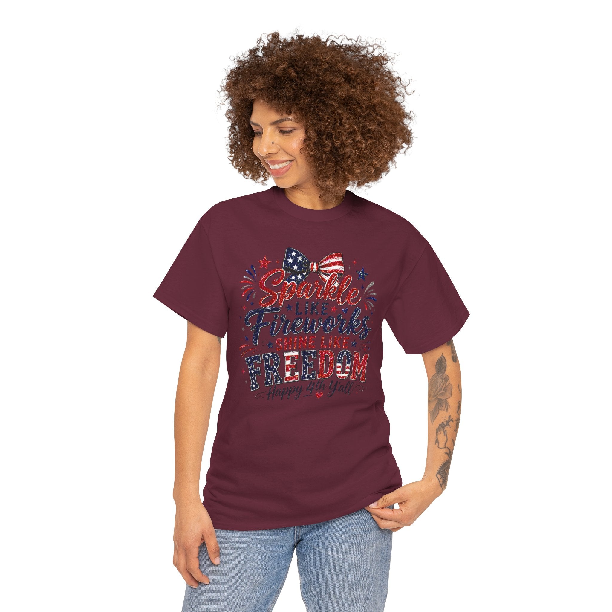 Sparkle Like Fireworks Shine Like Freedom Tee — Happy 4th of July Patriotic T-Shirt