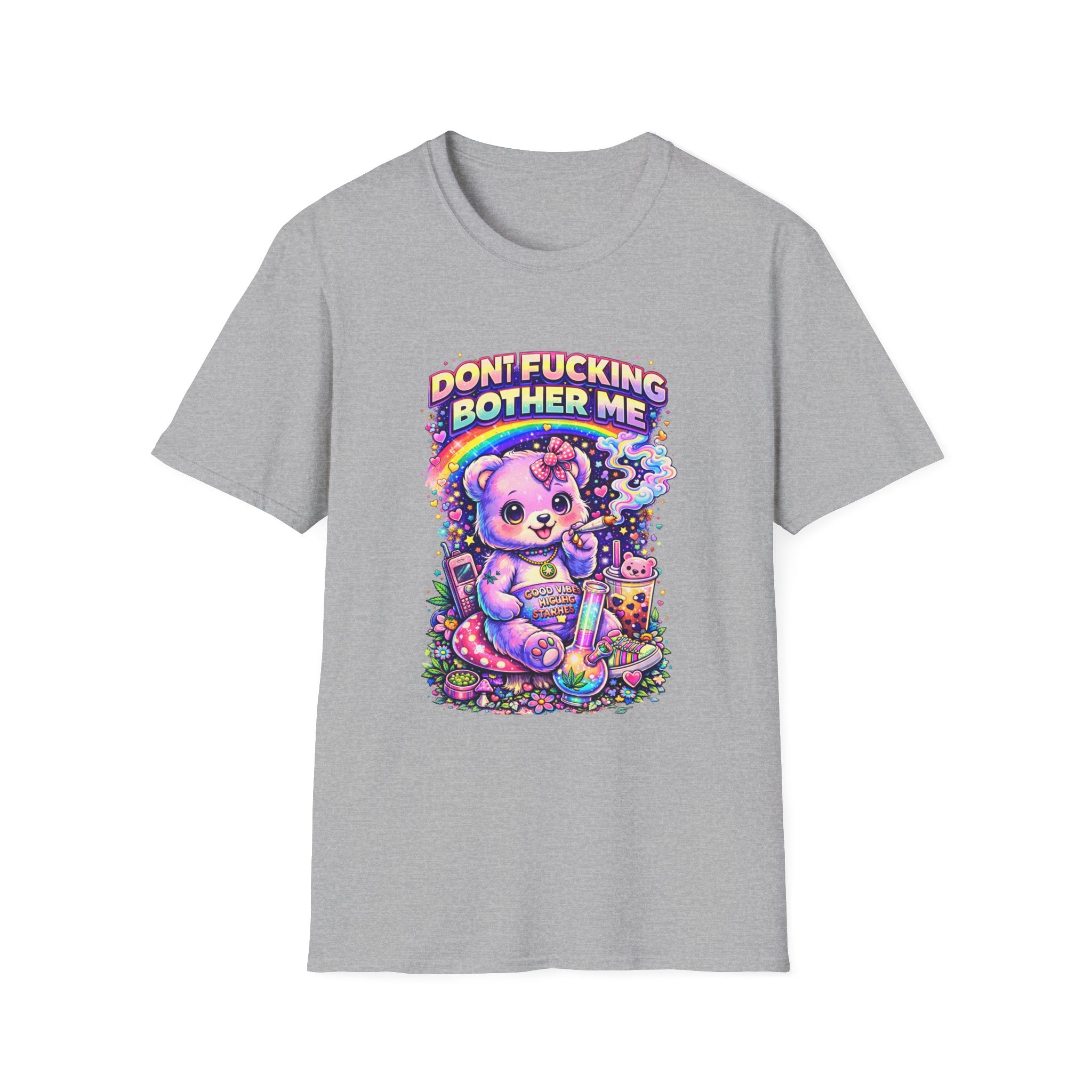 Don't Fucking Bother Me T-Shirt — Cute Retro Rainbow Bear Graphic Tee