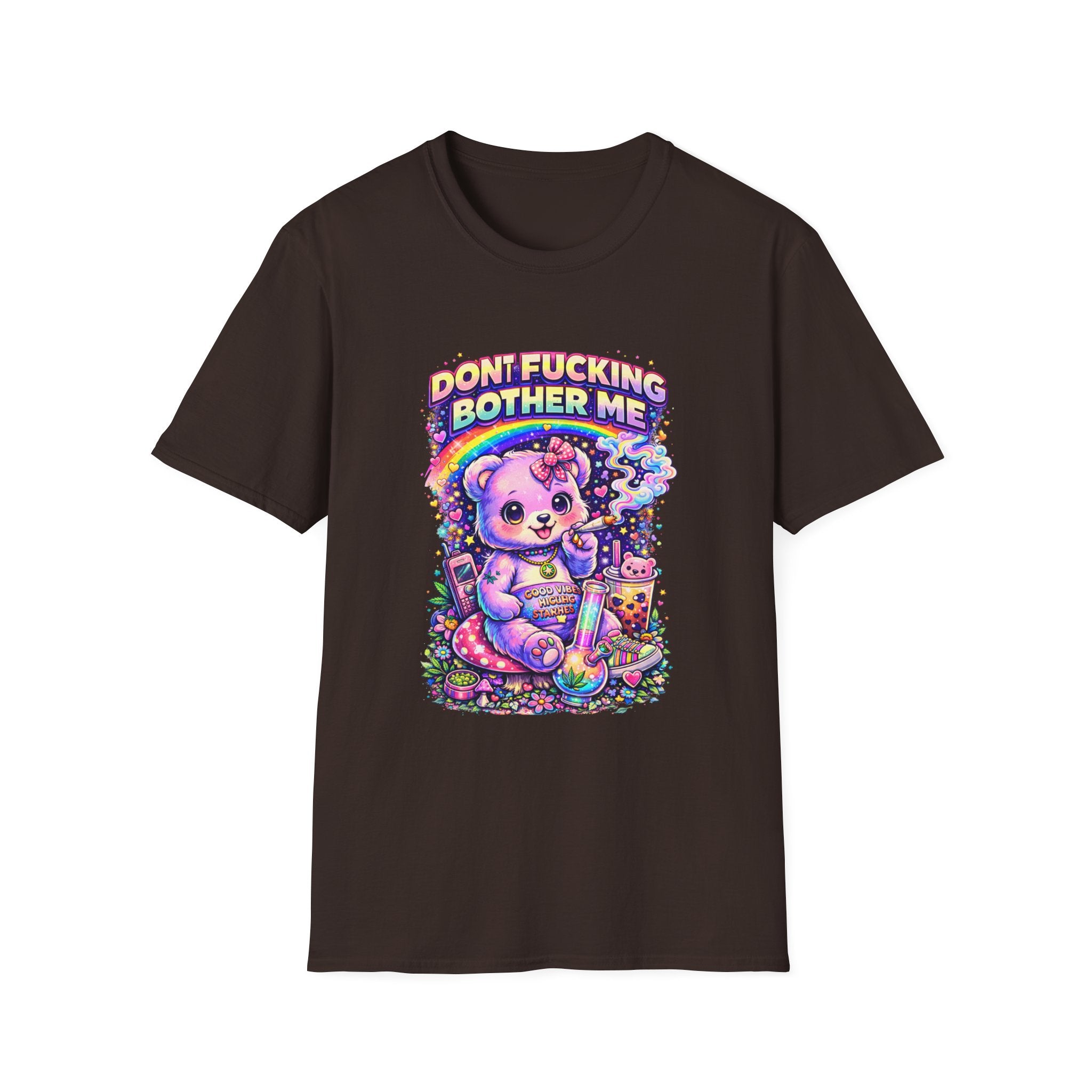 Don't Fucking Bother Me T-Shirt — Cute Retro Rainbow Bear Graphic Tee