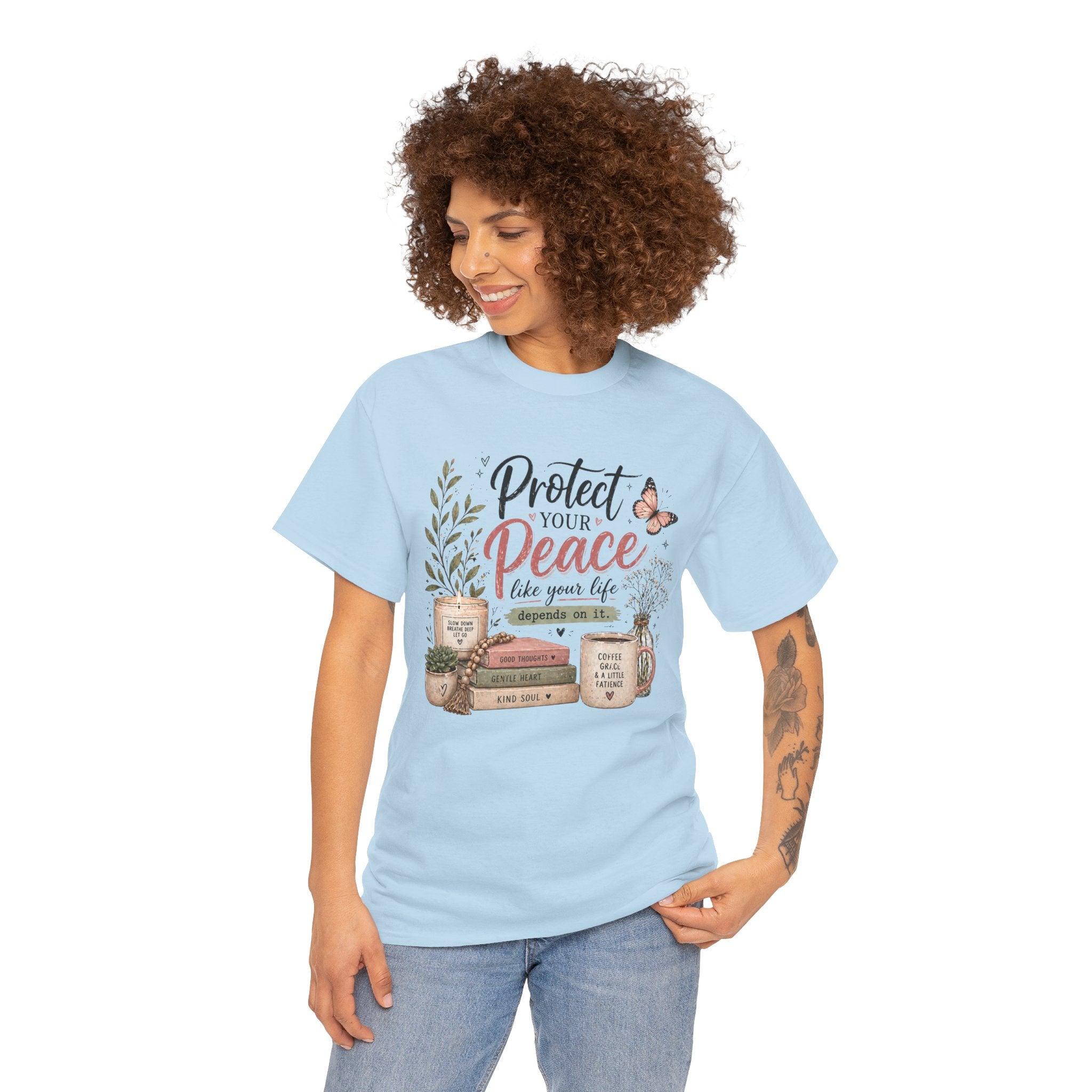 Protect Your Peace Tee — Inspirational Floral Graphic T-Shirt